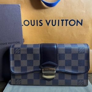 Louis Vuitton Damier Ebene Sistina long wallet